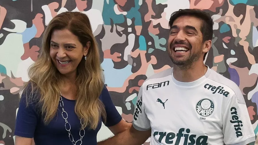 Leila Pereira e Abel Ferreira.