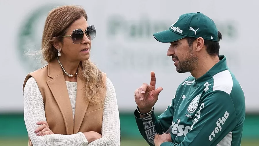 Leila Pereira e Abel Ferreira.