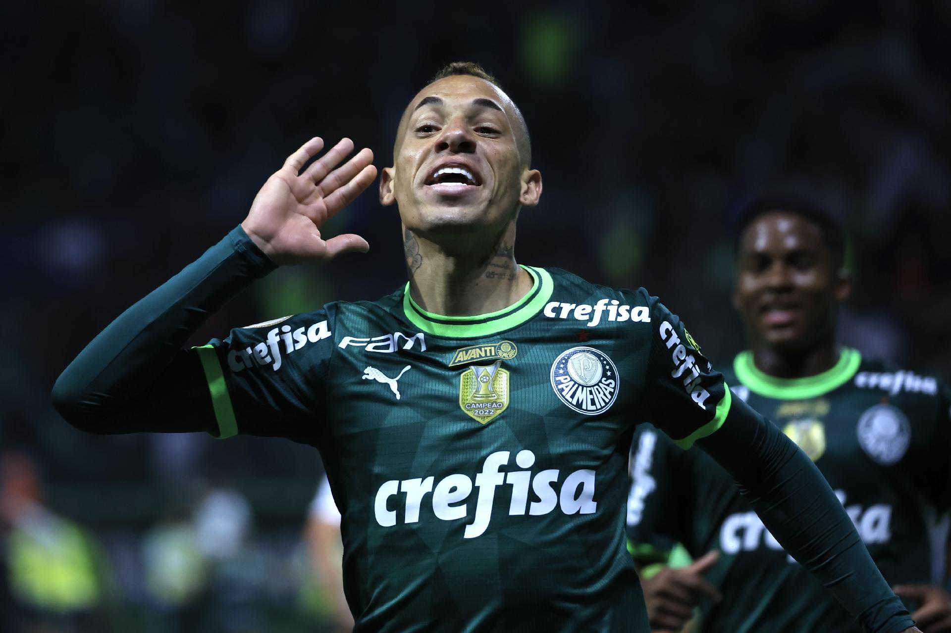 breno lopes comemora gol em palmeiras x goias no campeonato brasileiro