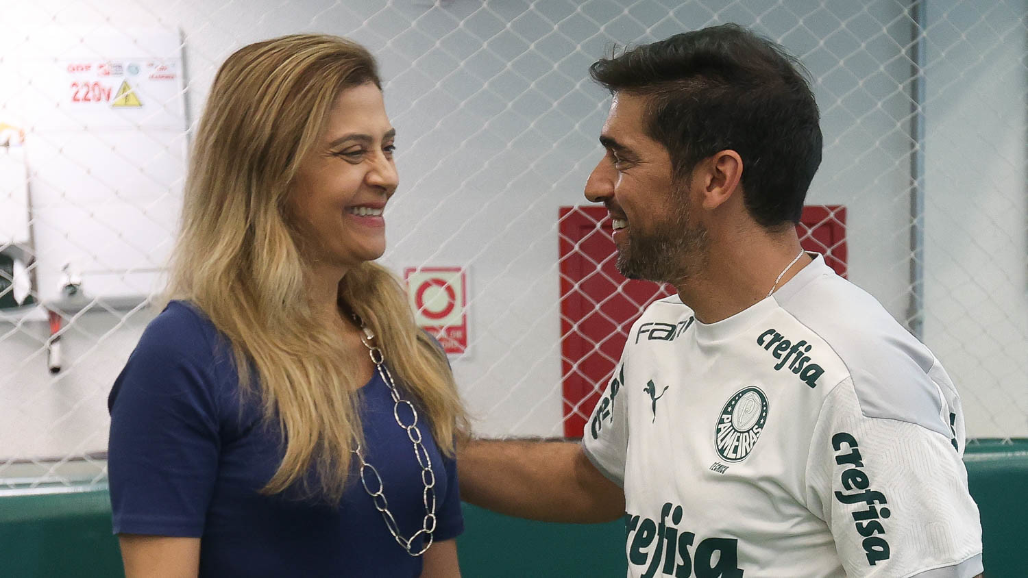 Abel Ferreira e Leila Pereira