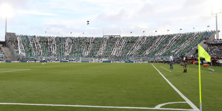 A torcida da SE Palmeiras, em jogo contra a equipe do CR Flamengo, durante partida final, da Copa Libertadores, no Estádio Centenário. (Foto: Cesar Greco)