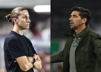 Filipe Luis e Abel Ferreira